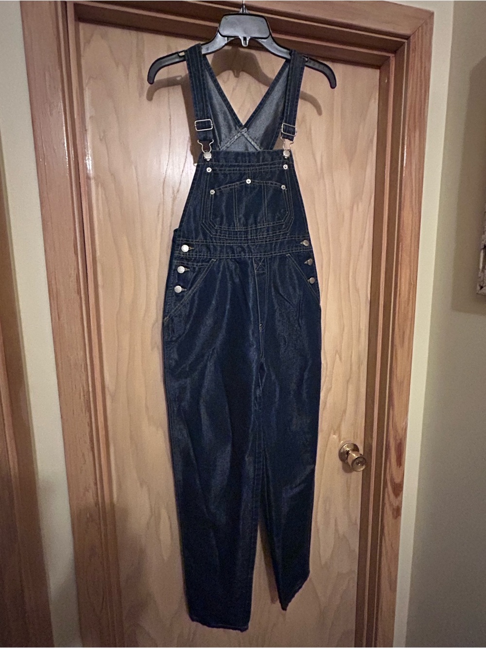Unique Vintage Women's London London Dark Blue Denim Overalls